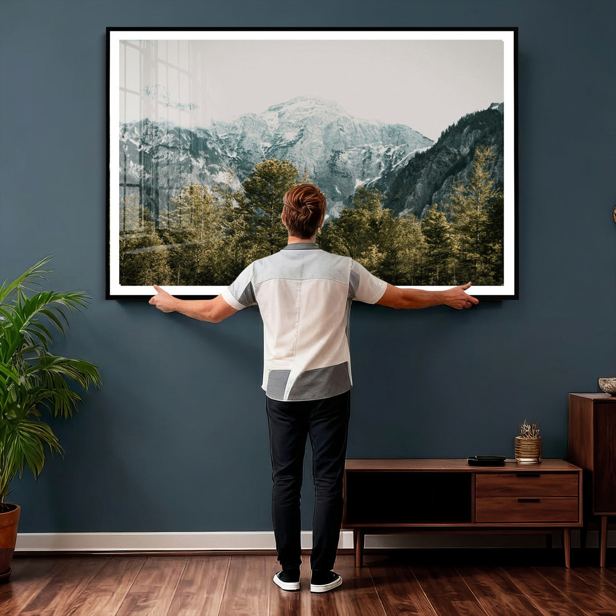 Mountain Forest Wall Art Canvas Print, Alpine Landscape