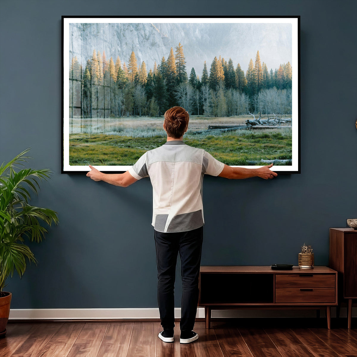 Forest Meadow Wall Art Canvas Print, Pine Tree Landscape