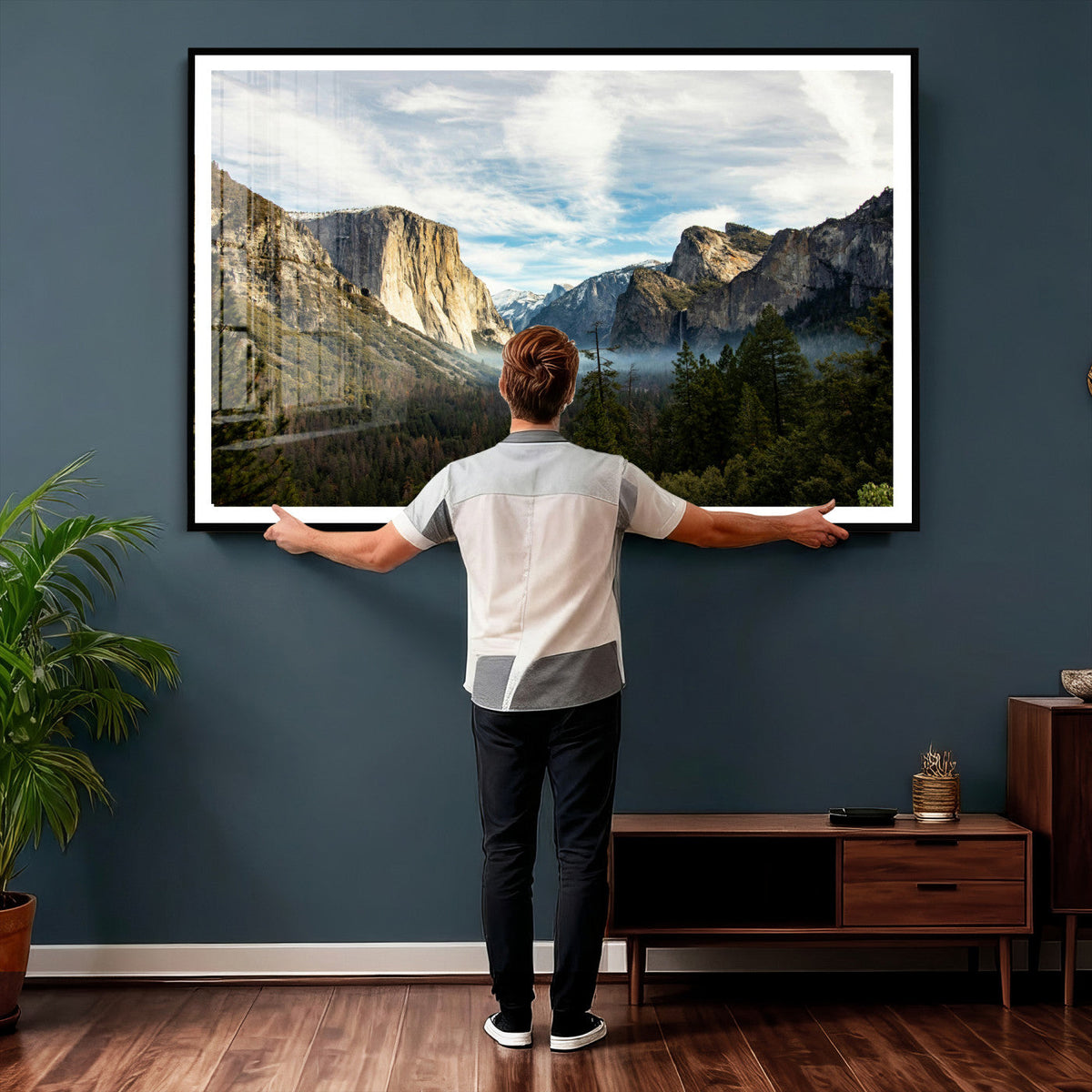 Yosemite Valley Mountain Wall Art Canvas Print, Granite