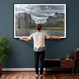 Yosemite Valley River Wall Art Canvas Print, Granite Cliffs