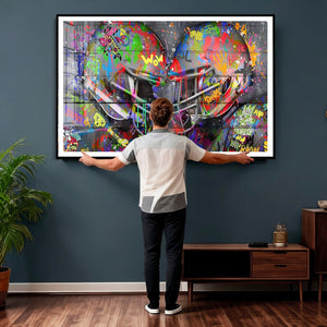 Graffiti Football Helmets Wall Art Canvas Print, Urban