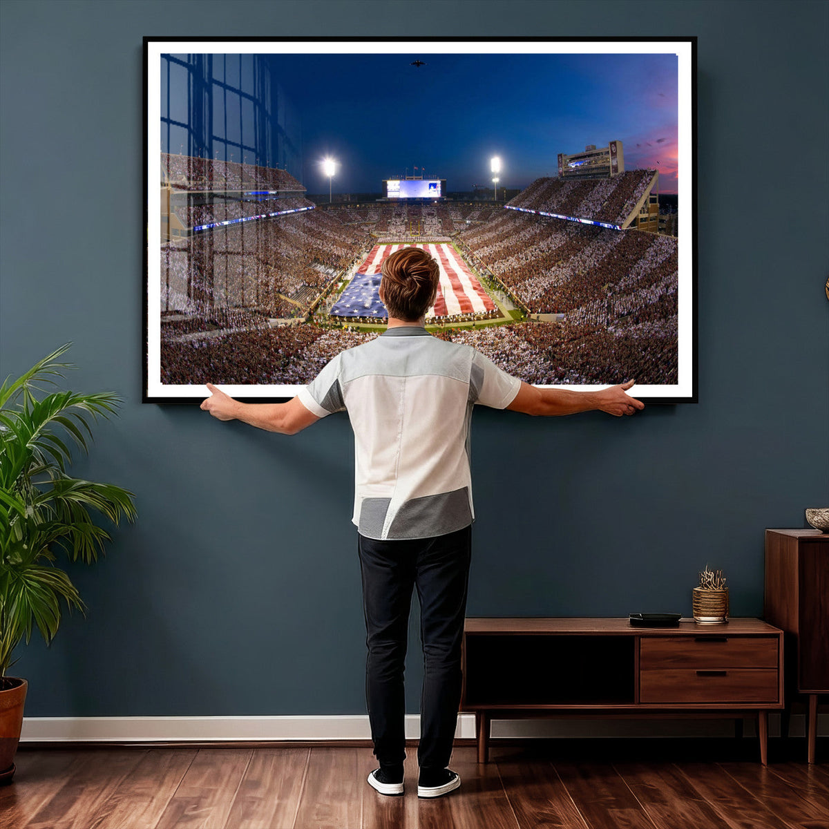 Oklahoma Sooners Memorial Stadium Wall Art Canvas Print,