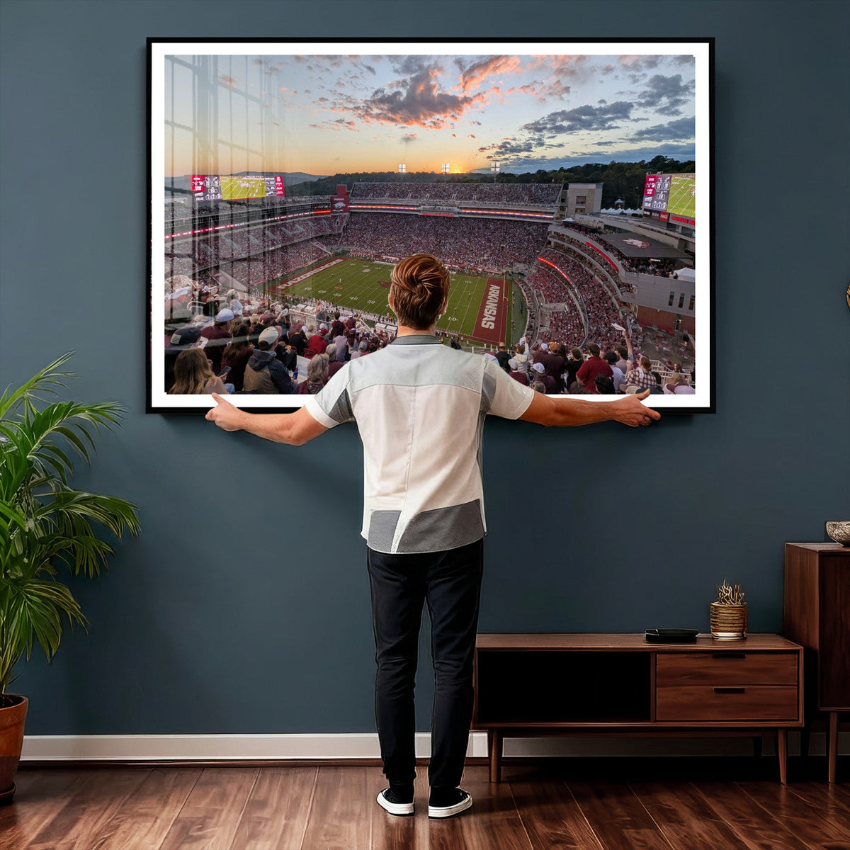 Donald W. Reynolds Razorback Stadium Wall Art Canvas Print –