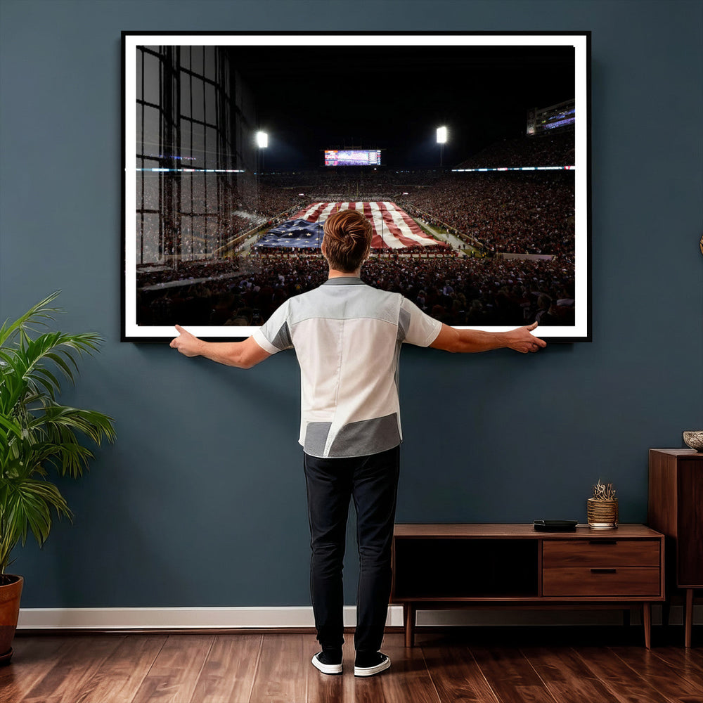 Oklahoma Memorial Stadium Wall Art Canvas Print – Oklahoma