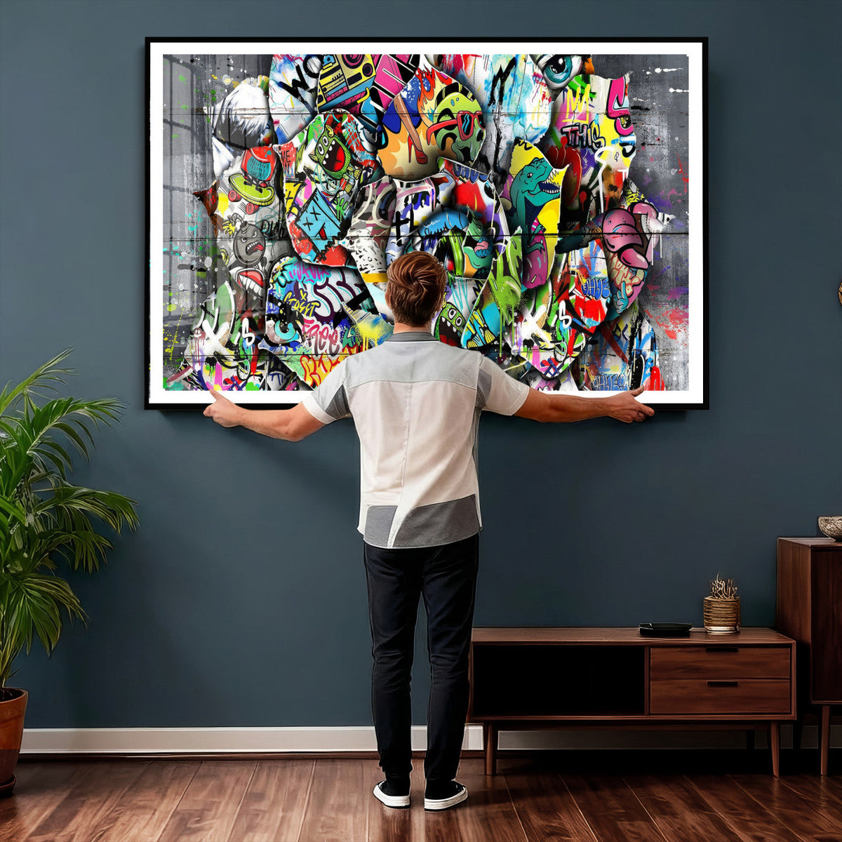 Abstract Graffiti Collage Street Art Wall Art Canvas Print
