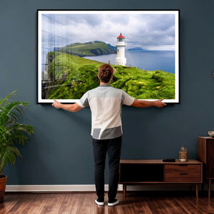 Cliffside Lighthouse Wall Art Canvas Print – Coastal