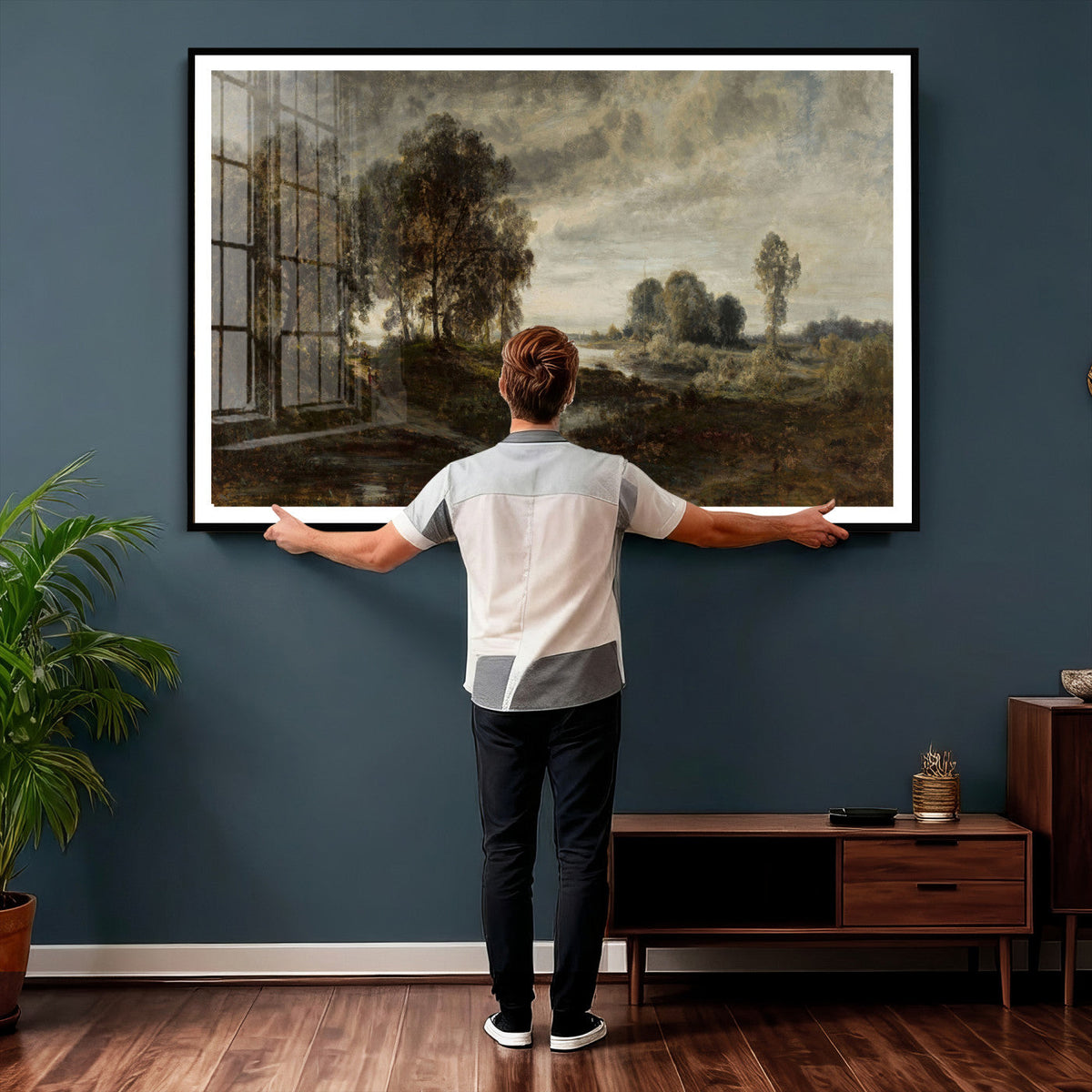 Adolf Dressler Landscape of the Oder River Wall Art Canvas