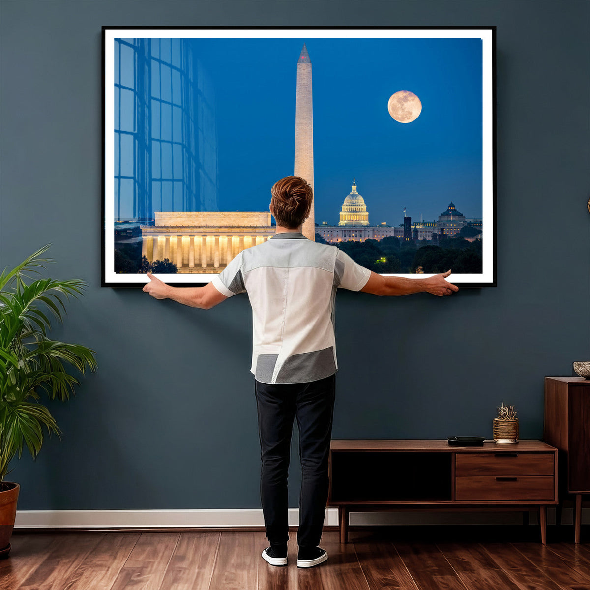 Washington DC Skyline Wall Art Canvas Print – Lincoln