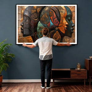 Abstract Afro American Women Wall Art Canvas Print
