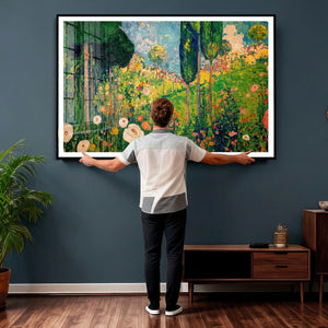 Gustav Klimt Boho Mountain Landscape Large Wall Art,