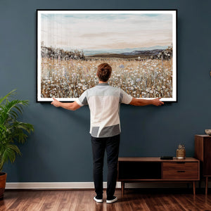 Neutral Wildflower Field Canvas Wall Art — Beige Earth Tone