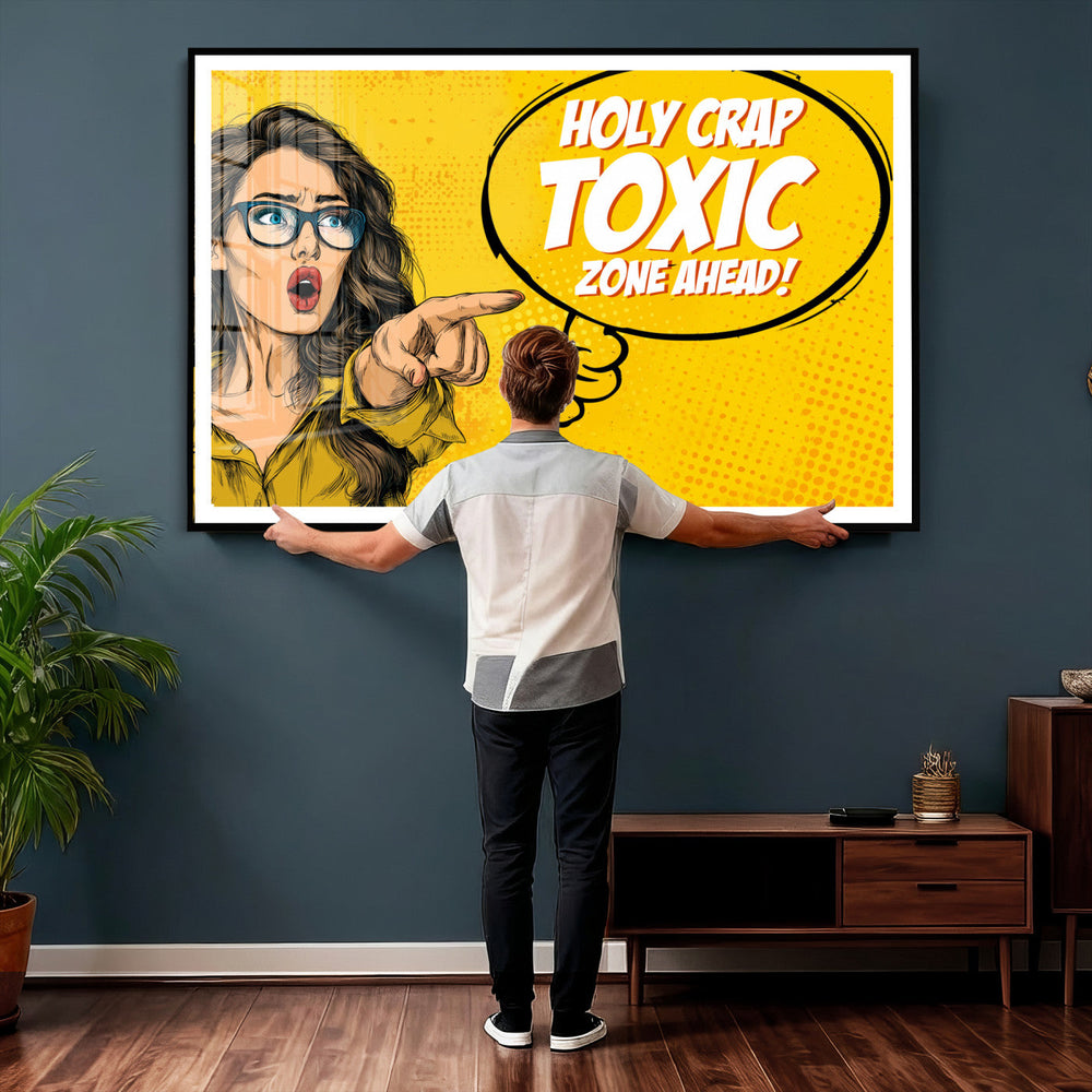 Pop Art Print Bathroom Sign Wall Art Canvas Print — Funny