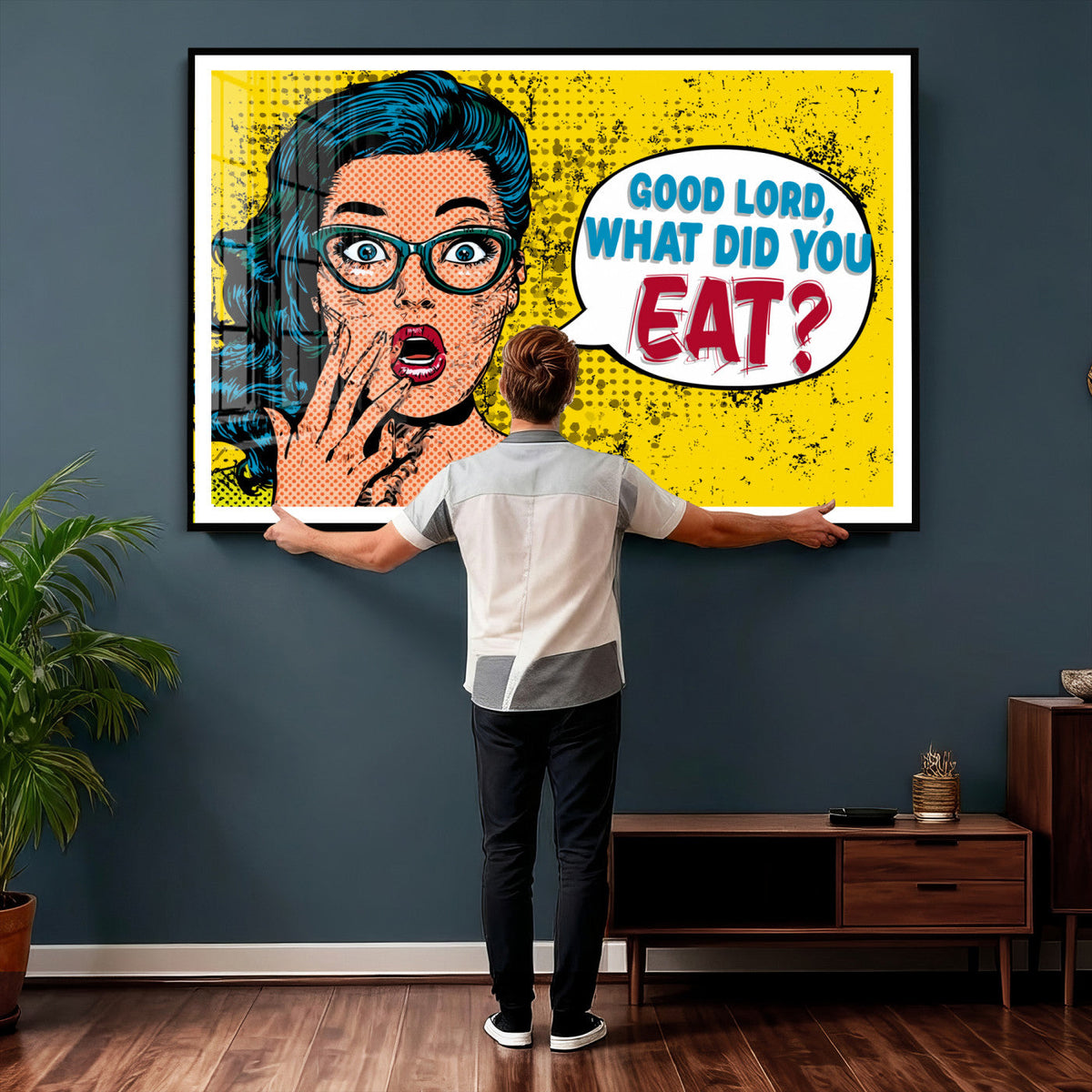 Pop Art Print Bathroom Sign Wall Art Canvas Print — Funny