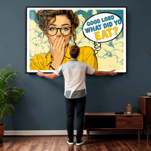 Pop Art Print Bathroom Sign Wall Art Canvas Print — Funny