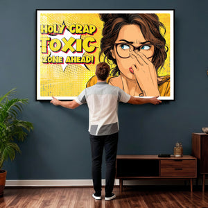 Pop Art Print Bathroom Sign Wall Art Canvas Print — Funny