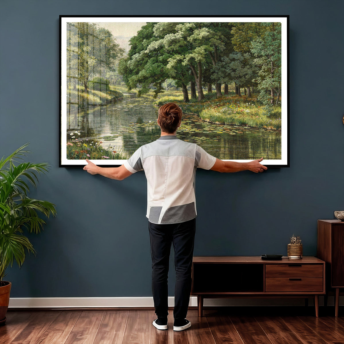 Forest Stream Canvas Wall Art, Peder Monsted A Forest Stream