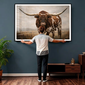 Texas Longhorn Canvas Wall Art Western Bull Desert Moody