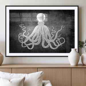 Black White Octopus Wall Art Canvas Print