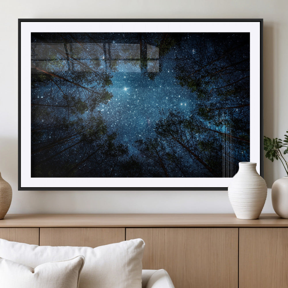 Forest and Stars Wall Art Canvas Print