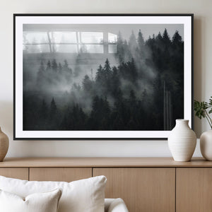 Foggy Forest Wall Art Canvas Print | 3 Panel Large Misty