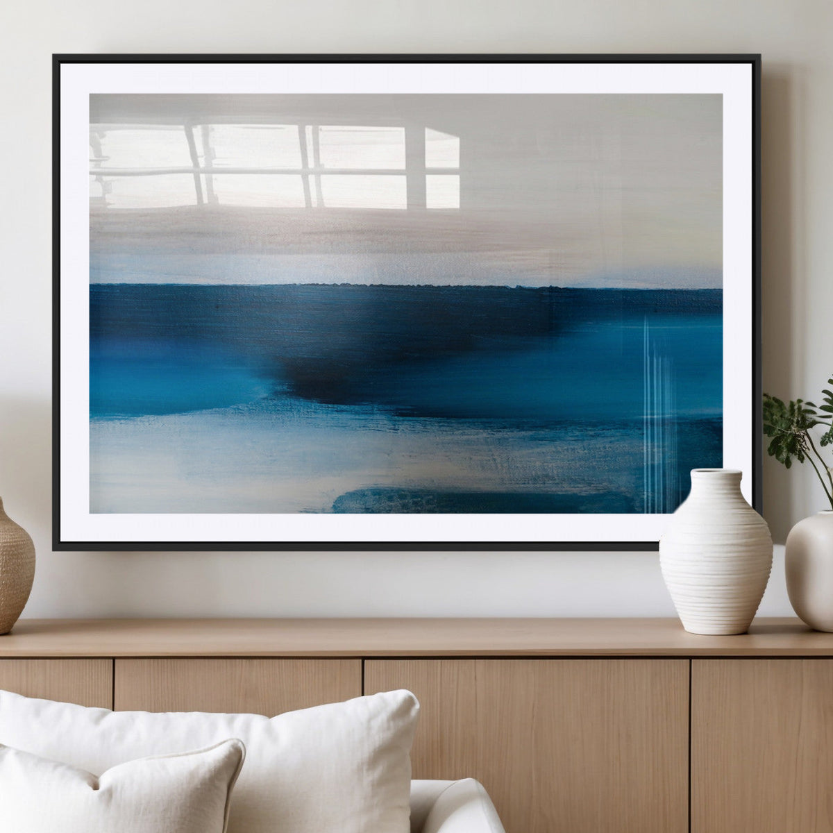 Dark Blue Abstract Wall Art Canvas Print