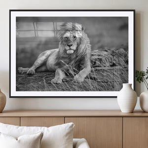 King Forest Lion Wall Art Canvas Print – Framed Majestic