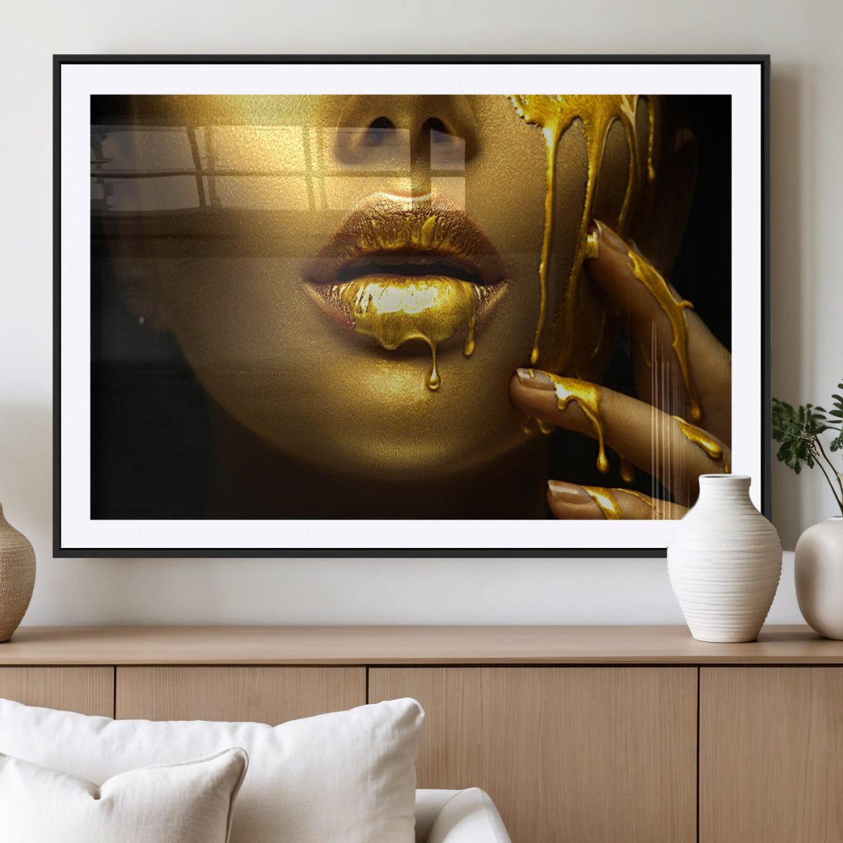 Gold and Women Wall Art Canvas Print
