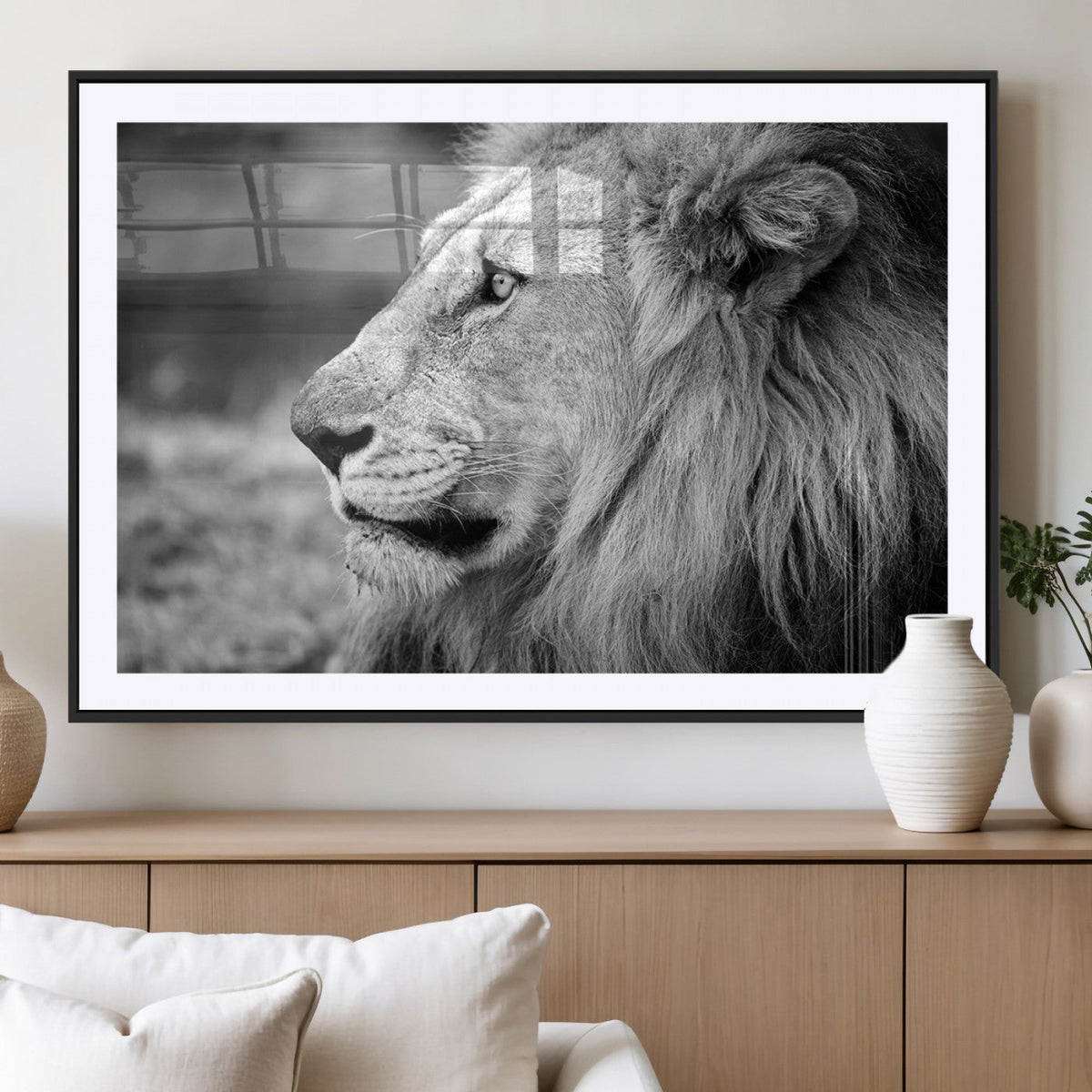 African Lion Wall Art Canvas Print – Majestic Wildlife