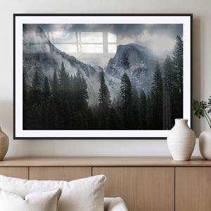 Yosemite National Park El Capitan Foggy Mountain Wall Art |