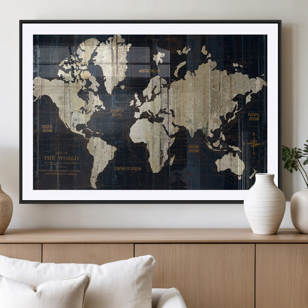 World Map Canvas Print – Detailed Map of the World Wall Art