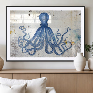 Octopus Canvas Wall Art | Coastal Marine Life Artwork for