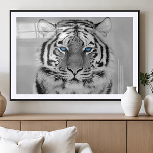 Black and White Tiger Wall Art Animal Canvas Print