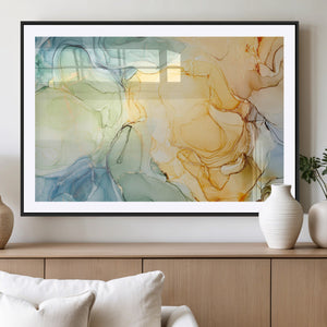 Green and Yellow Marble Fluid Effect Wall Art, Green and
