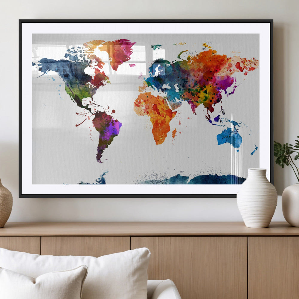 World Map Canvas Print – Detailed Map of the World Wall Art
