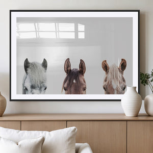 Horse Wall Art - Minimalist Horse Triptych Wall Art – Modern