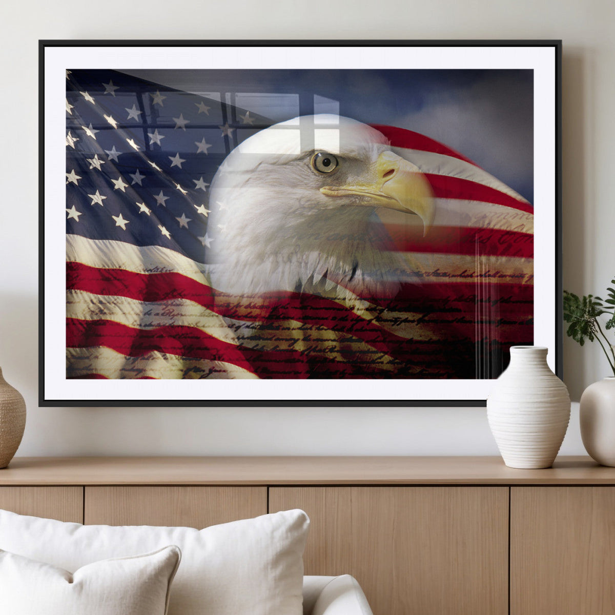American Flag Eagle Symbol Wall Art, American Flag Eagle