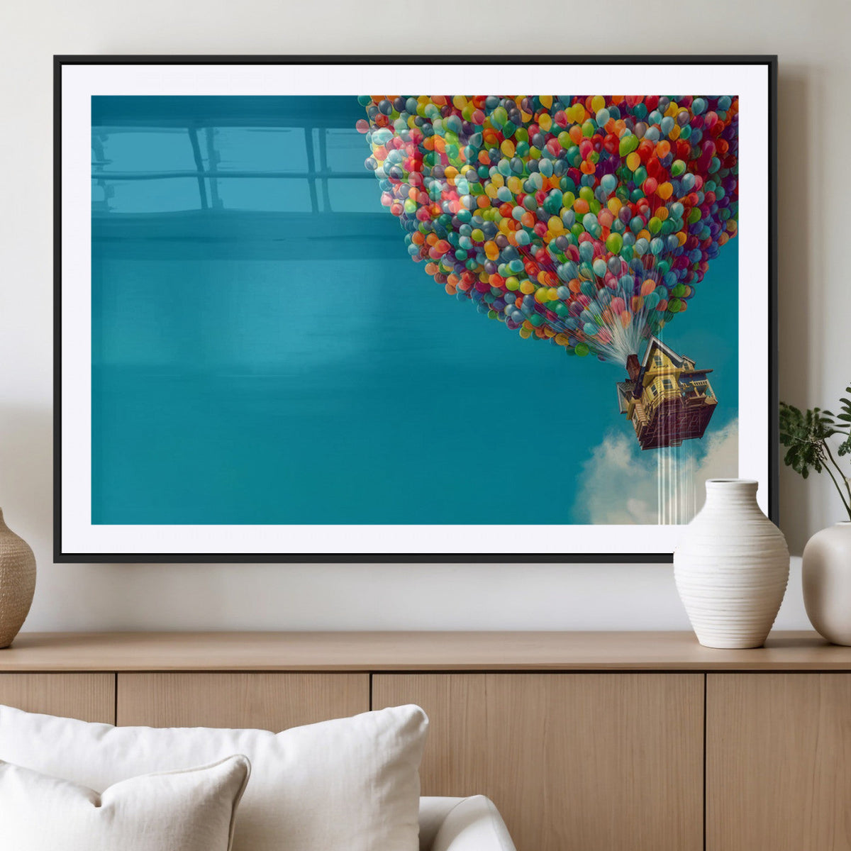 Carl Fredricksen, Up Movie Wall Art, Colorful Balloon House