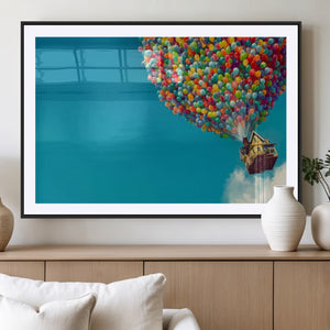 Carl Fredricksen, Up Movie Wall Art, Colorful Balloon House
