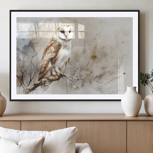 Barn Owl Wall Art | Watercolor Canvas Print | Perfect for