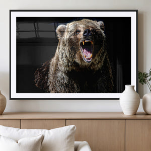 Grizzly Bear Canvas Print | Wildlife Wall Art for Cabin