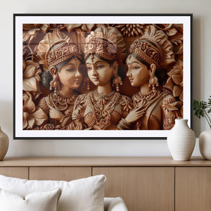 Indian Woman Statue Wall Art Canvas Print