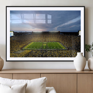 Michigan Stadium Wall Art Canvas Print, Vibrant Game Day