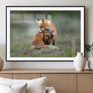 Heartwarming Fox and Baby Cub Wall Art | Ready to Hang