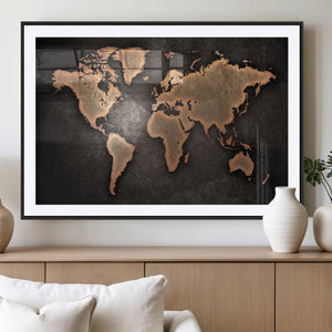 World Map Canvas Print – Framed Travel Map Wall Art for