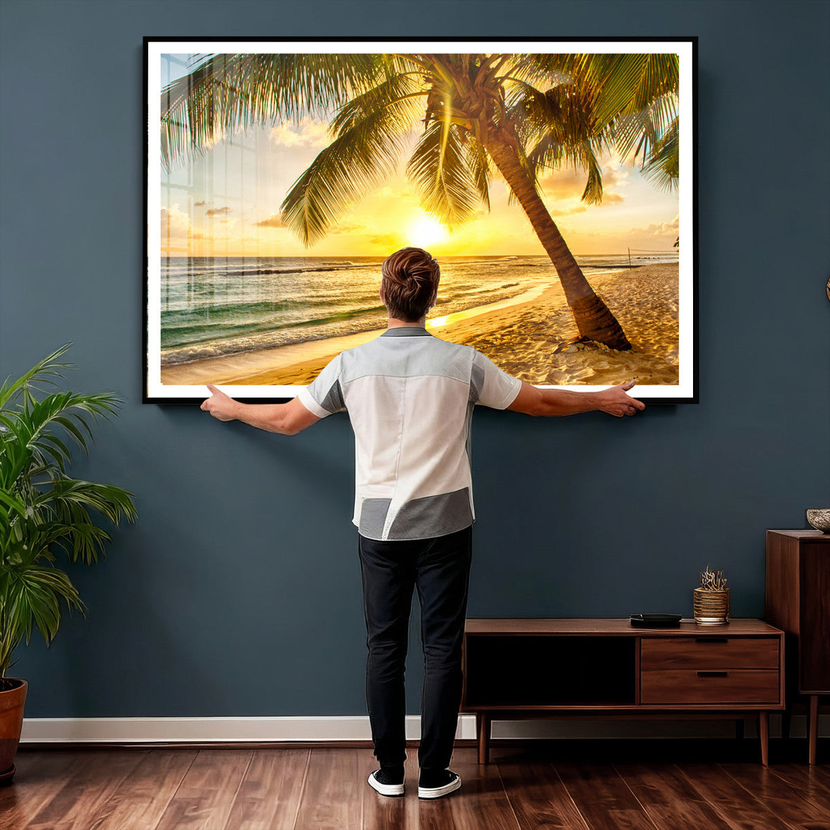 Beach Sunset Canvas Wall Art Print - Tropical Beach Canvas