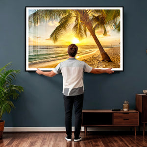 Beach Sunset Canvas Wall Art Print - Tropical Beach Canvas