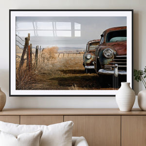 Old Rustic Classic Car Wall Art Canvas Print