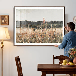 Rustic Field Landscape Wall Art Print, Giclee Canvas Wall