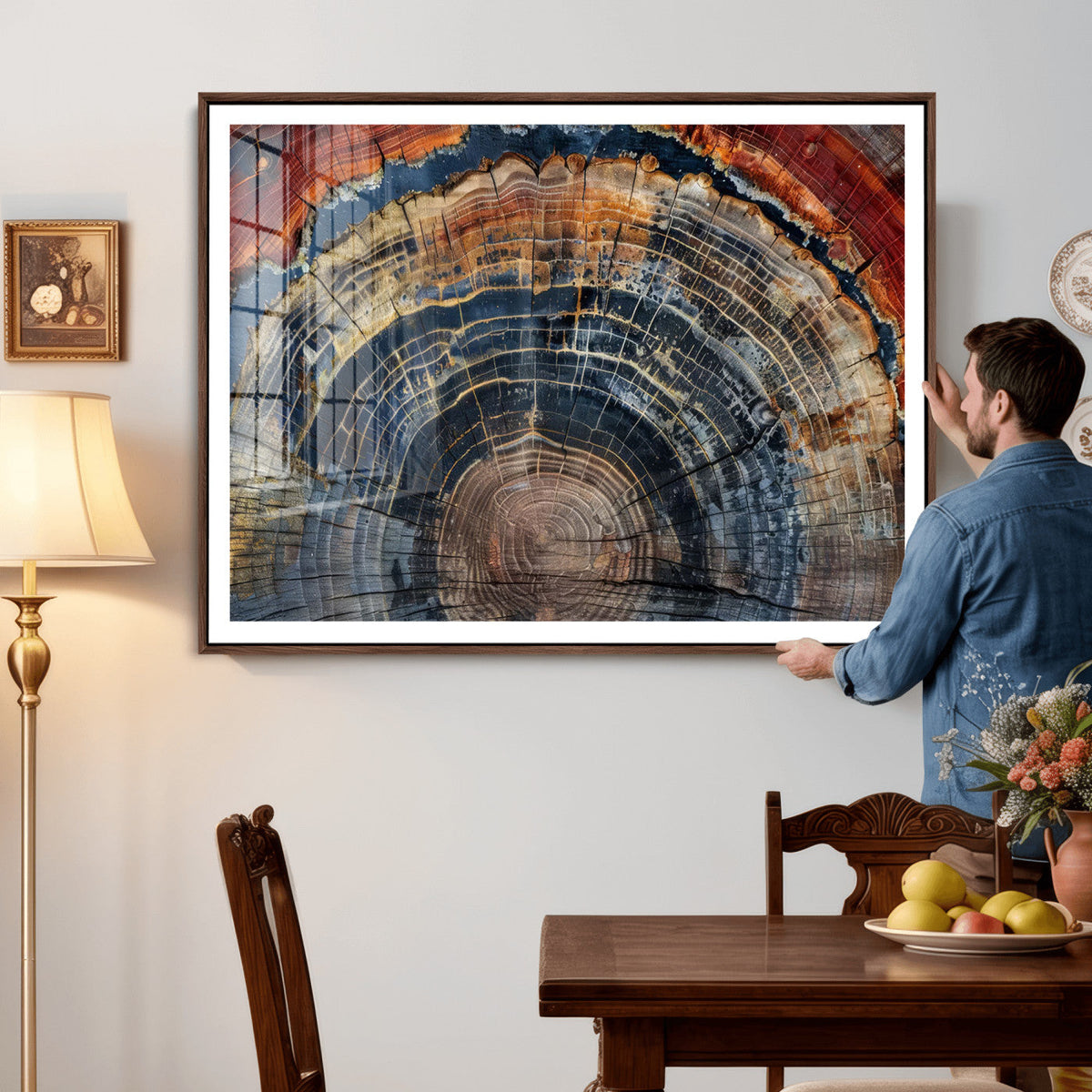 Abstract Tree Ring Wall Art Canvas Print