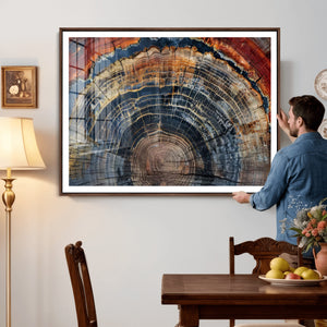 Abstract Tree Ring Wall Art Canvas Print